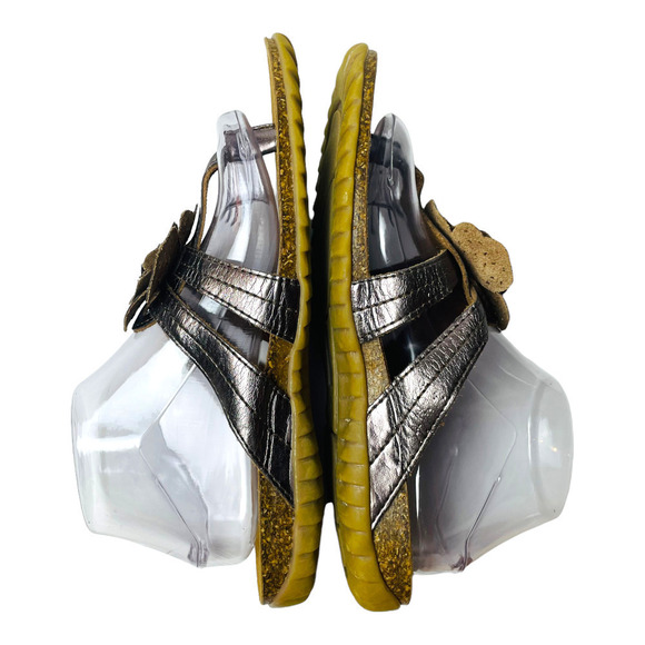 Bionatura Platinum Leather Flower Thong Comfort Sandal Women’s Sz EU 41 | US 10 - Picture 7 of 10